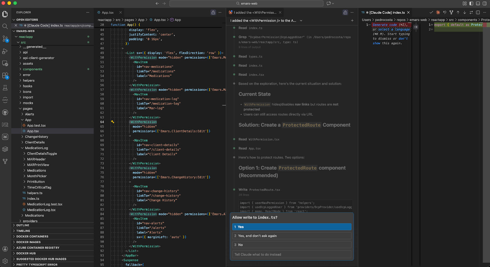 Claude extension permission request